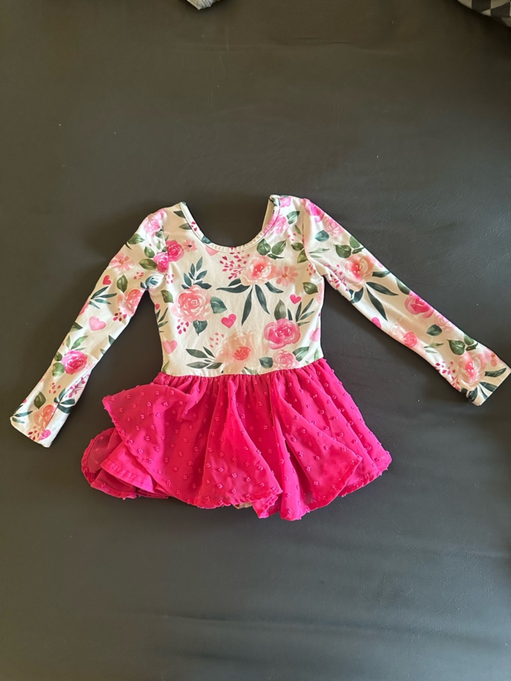Cheeky Plum Floral Long Sleeve Pink Tutu Dress